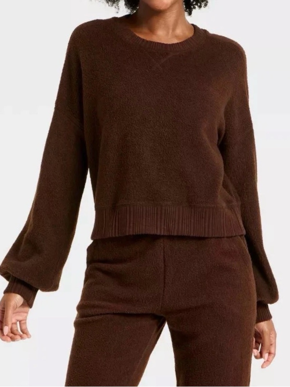 Auden Plush Chocolate Crewneck Sweater XL